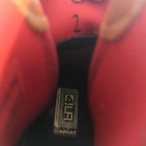 ARIAT Girls' Stars & Stripes - Size 2 / Snip Toe Cowboy Boots Leather Red Blue - Picture 8 of 10